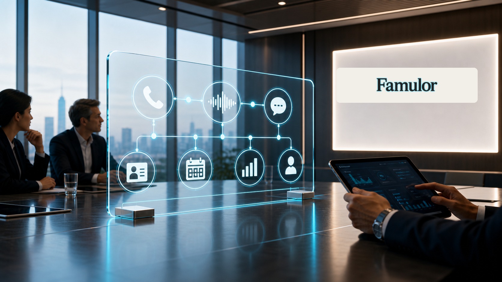 Famulor Missed-Call-Recovery Workflow mit Telefon-KI, Nachrichten-Follow-up, CRM und Kalender