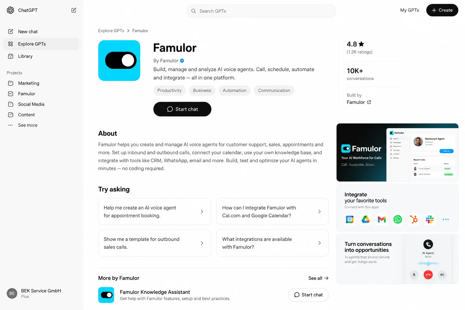 Famulor Is Now on the OpenAI Marketplace